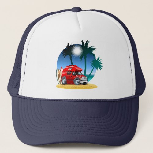 Cartoon Camper Trucker Hat