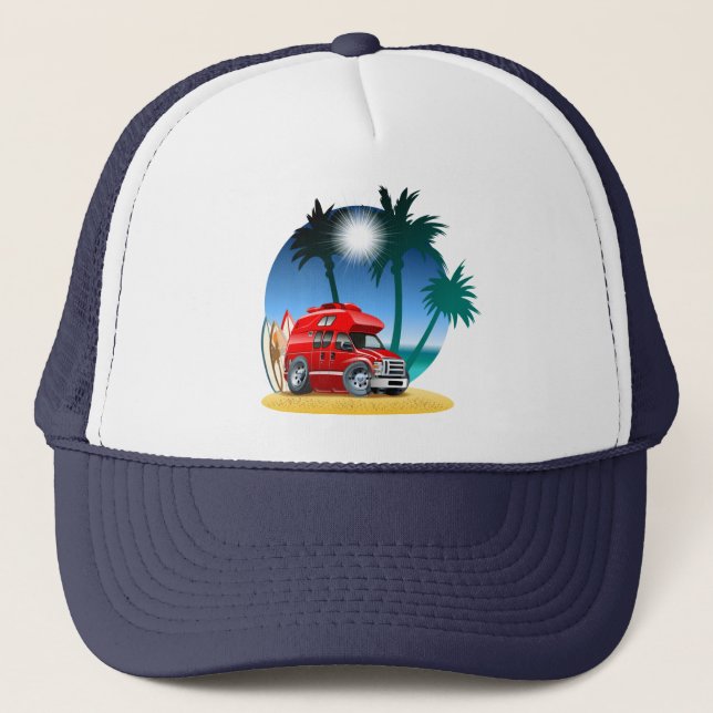 Cartoon Camper Trucker Hat (Front)