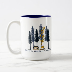 Cartoon Camping Two-Tone Coffee Mug