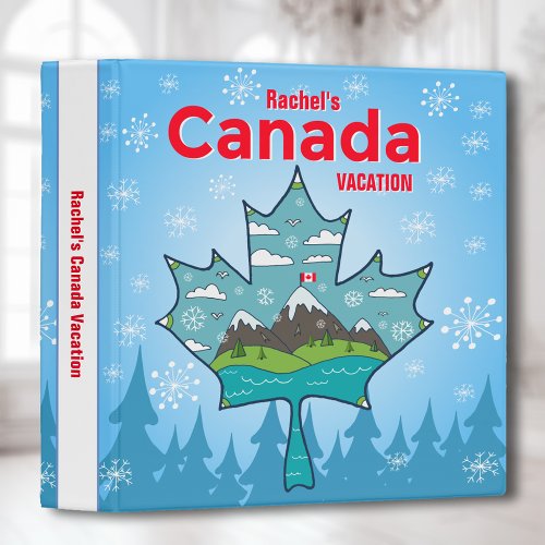 Cartoon Canada Vacation Scrapbook Album 3 Ring Binder