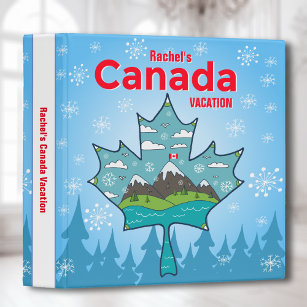 Cartoon Canada Vacation Scrapbook Album 3 Ring Binder