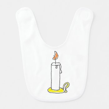 Cartoon Candle Holiday Candlestick Design Baby Bib by CorgisandThings at Zazzle