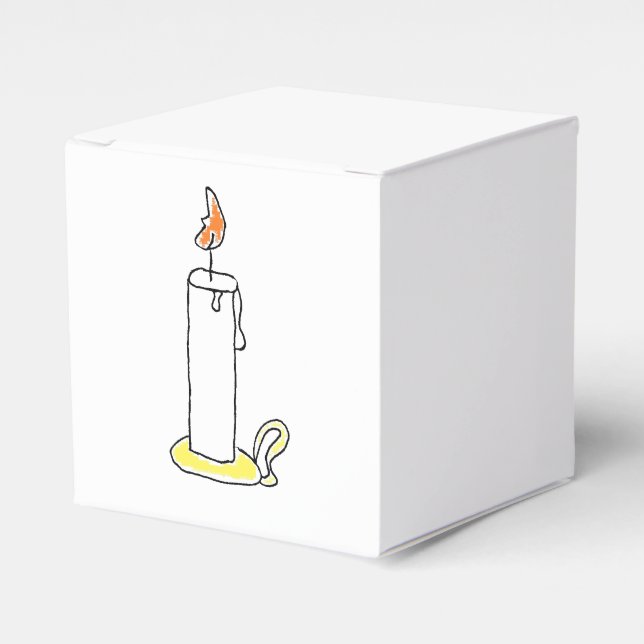 Cartoon Candle Holiday Candlestick Design Favor Boxes (Front Side)