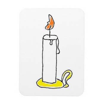 Cartoon Candle Holiday Candlestick Design Magnet by CorgisandThings at Zazzle