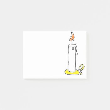 Cartoon Candle Holiday Candlestick Design Post-it Notes by CorgisandThings at Zazzle