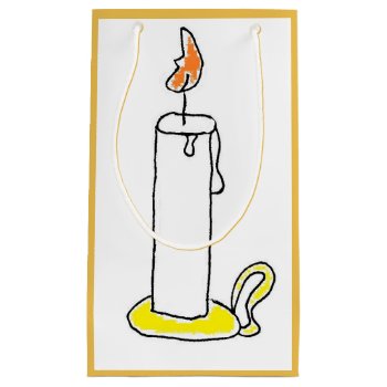 Cartoon Candle Holiday Candlestick Design Small Gift Bag by CorgisandThings at Zazzle