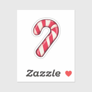 Cartoon candy cane sticker