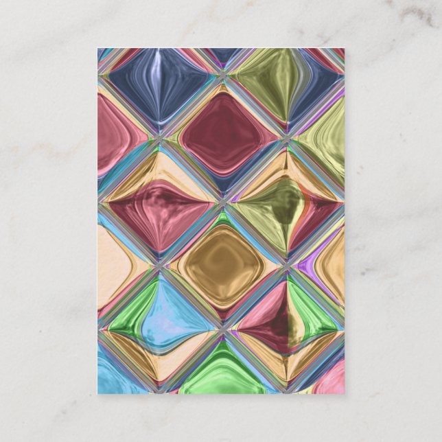 Cartoon Candydrops Mosaic Tile Art Business Card (Back)