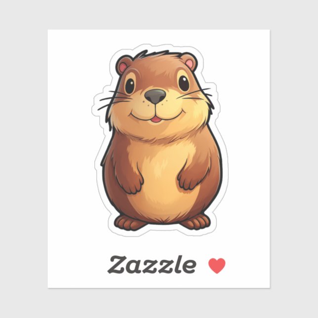 Cartoon capybara illustration sticker (Sheet)