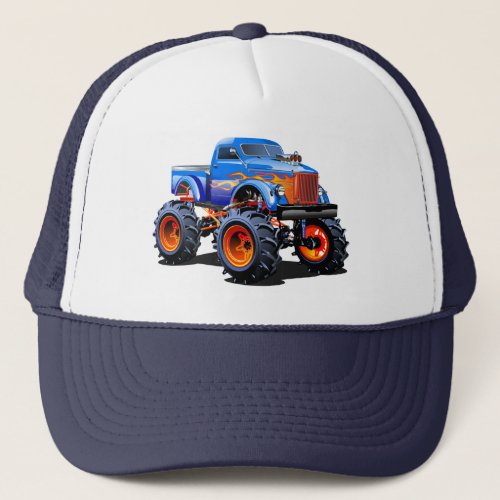 Cartoon car classic round sticker trucker hat