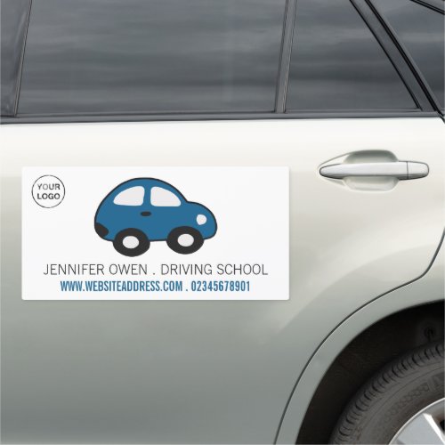 Cartoon Car Driving School Instructor Car Magnet