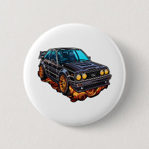 Cartoon car illustration button