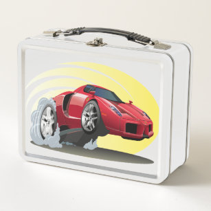 Cartoon car metal lunch box