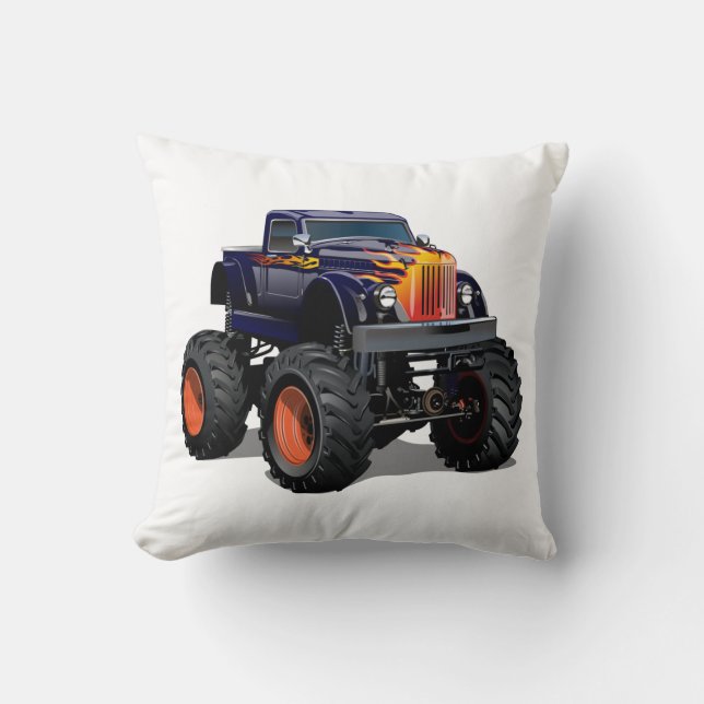 Cartoon car throw pillow (Front)