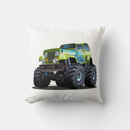 Cartoon car throw pillow