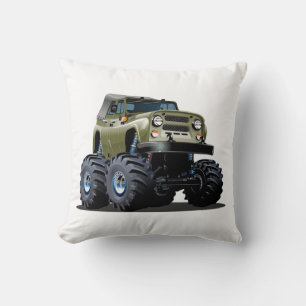 Cartoon car throw pillow