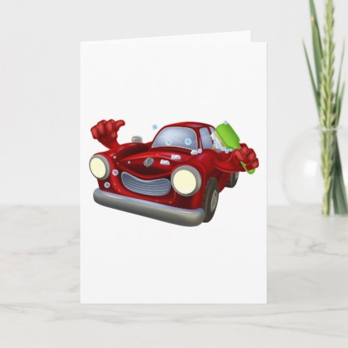 Cartoon car wash card