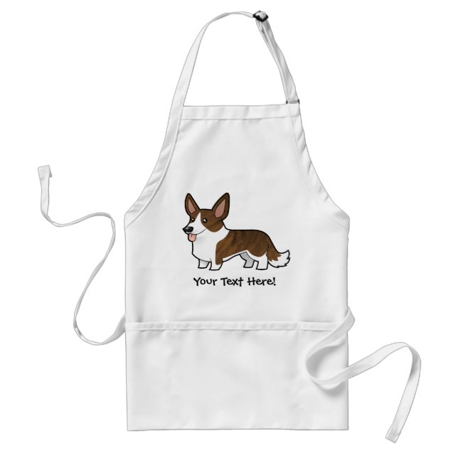 Cartoon Cardigan Welsh Corgi Adult Apron (Front)