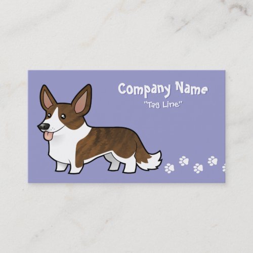 Cartoon Cardigan Welsh Corgi Business Card Templates