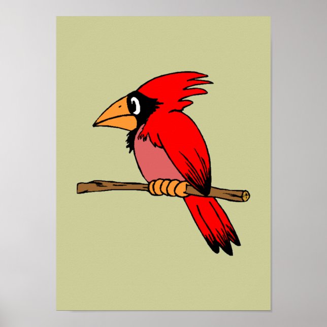 Cartoon Cardinal Poster (Front)