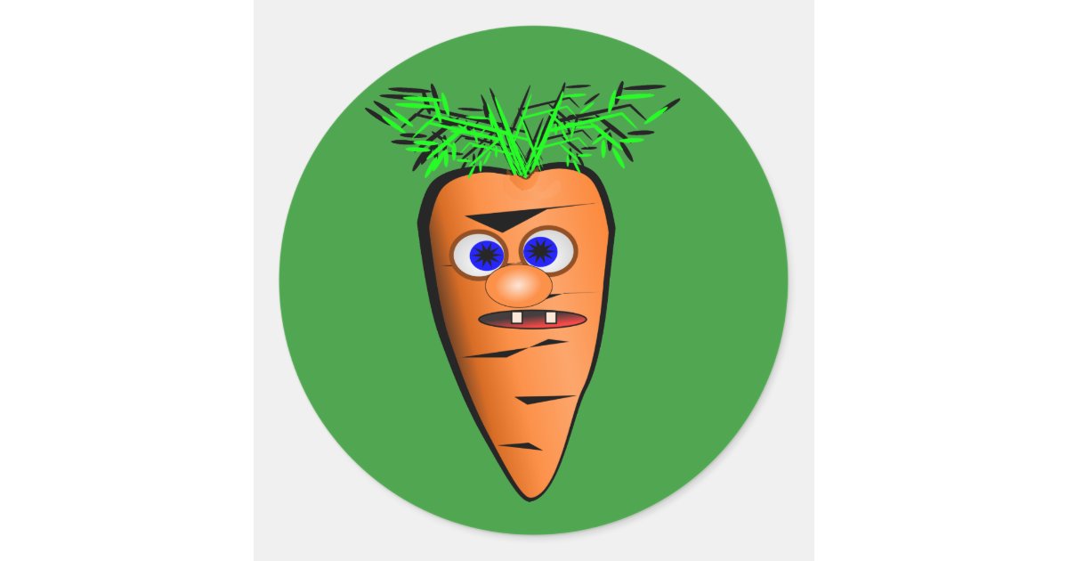 Cartoon Carrot Vegetable Picture Classic Round Sticker | Zazzle