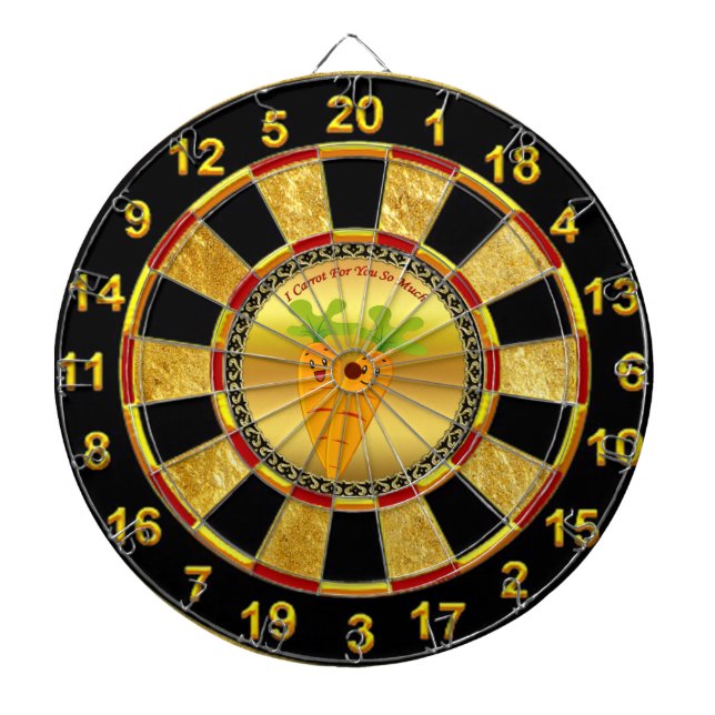 Cartoon carrots with big eyes and a smile to go dartboard (Front)