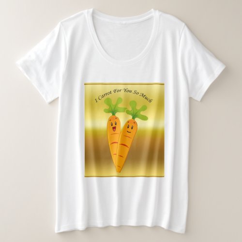 Cartoon carrots with big eyes and a smile to go plus size T_Shirt