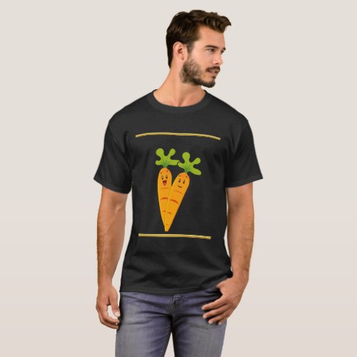 Cartoon carrots with big eyes and a smile to go T_Shirt