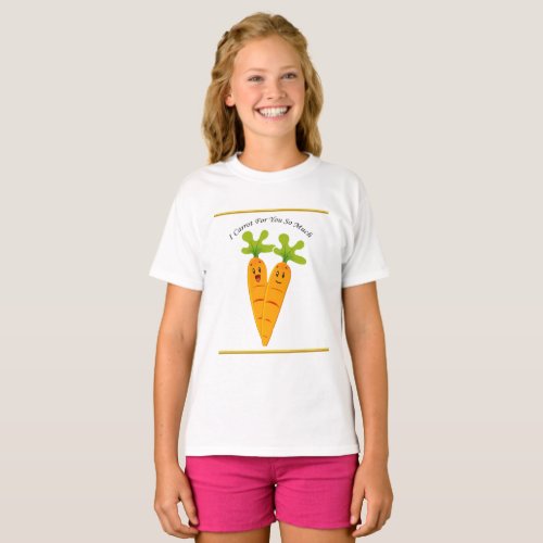 Cartoon carrots with big eyes and a smile to go T_Shirt