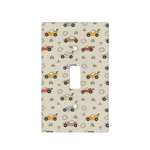 Cartoon Cars Boys Nursery Pattern Light Switch Cover