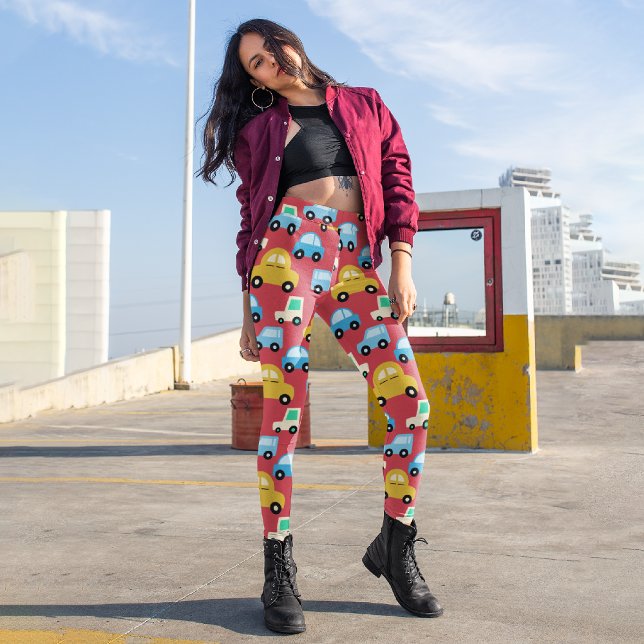 Cartoon Cars Capri Leggings (Creator Uploaded)