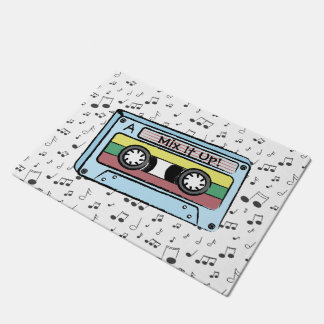 Cartoon Cassette Tape & Music Notes (Mix It Up) Doormat