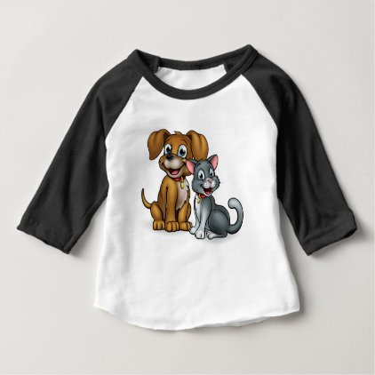 Cartoon Cat and Dog Pets Baby T-Shirt