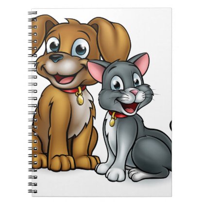 Cartoon Cat and Dog Pets Notebook