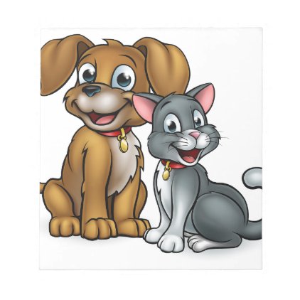 Cartoon Cat and Dog Pets Notepad