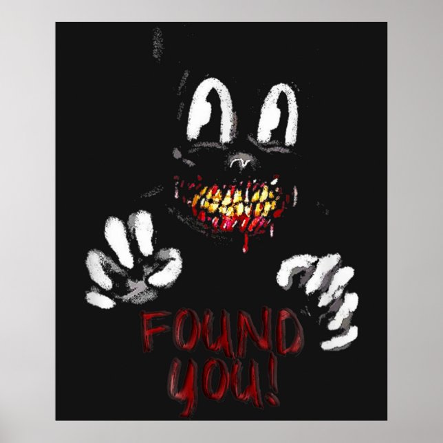 Cartoon cat Creepy Horror trick or treat  Poster (Front)