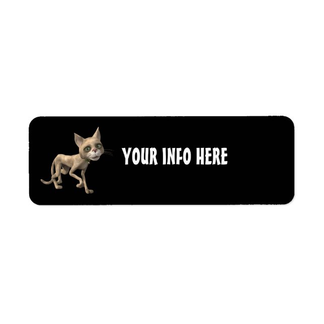 cartoon cat cute RETURN ADDRESS LABELS (Front)