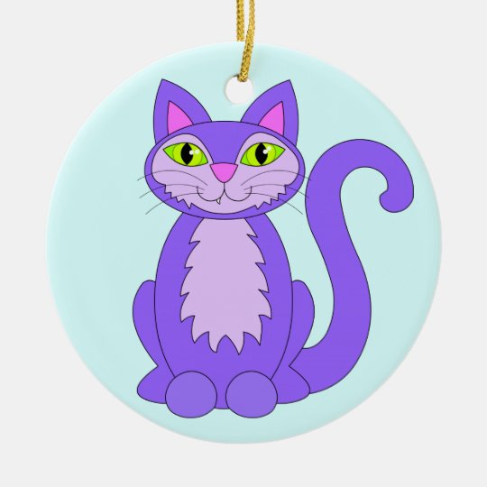 Cartoon Cat Cute Snaggletooth Kitty Ornament | Zazzle.com