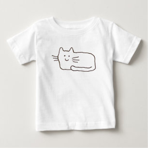 Cartoon Cat Doodle Line Art Baby Toddler T-Shirt