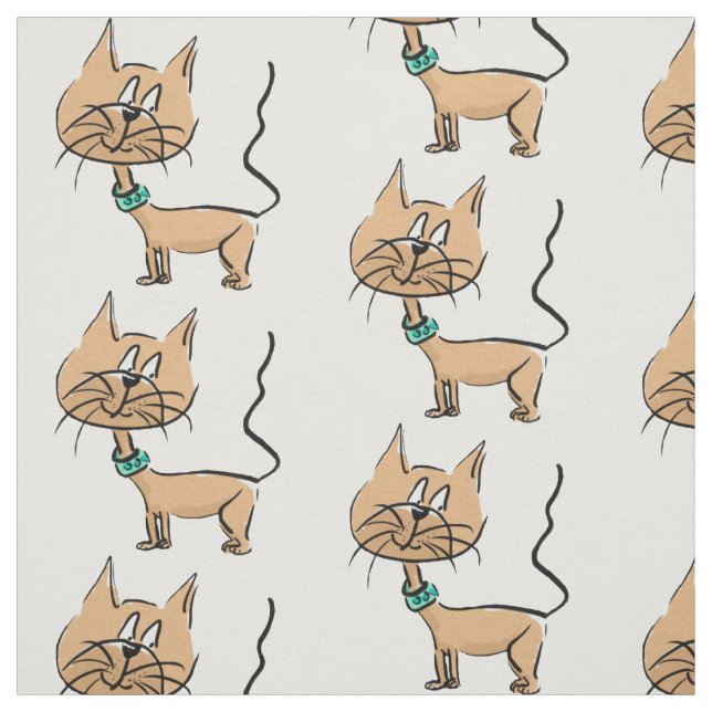 Cartoon cat fabric (Swatch)