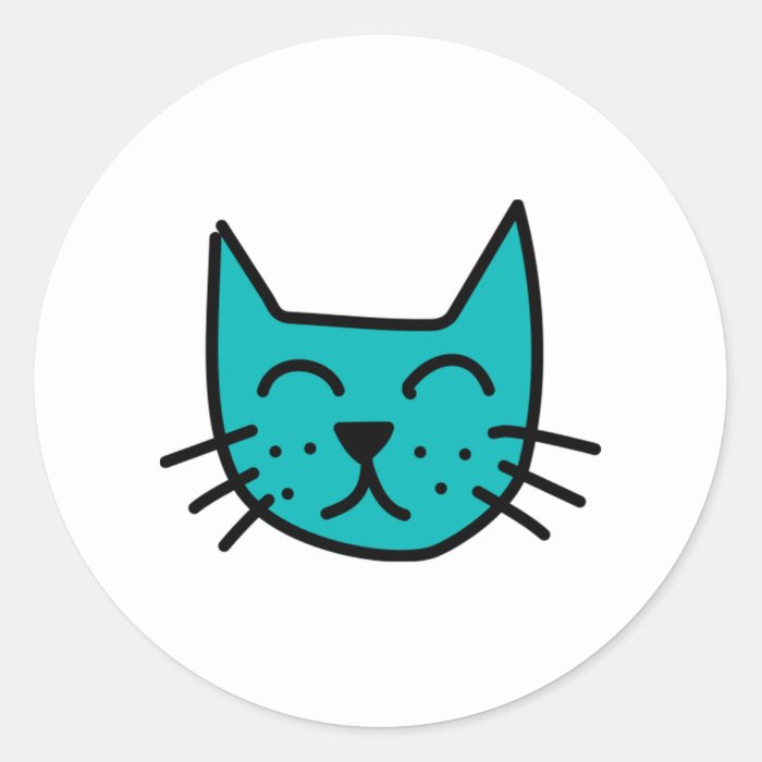 Cartoon Cat Face Sticker