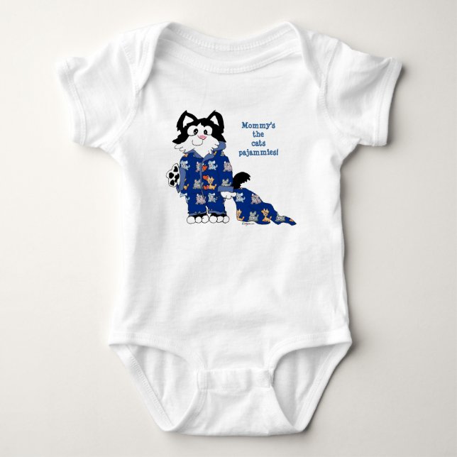 Cartoon Cat Funny Cute Baby Baby Bodysuit (Front)