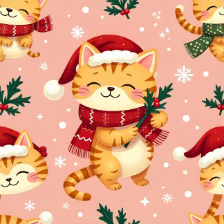 Cartoon Cat Holiday Card