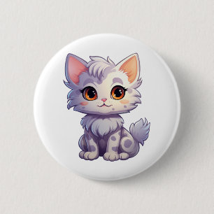 Cartoon cat illustration button