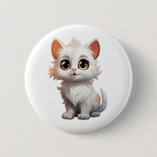 Cartoon cat illustration button