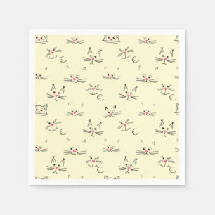Cartoon cat illustration napkins