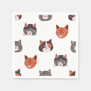 Cartoon cat illustration napkins