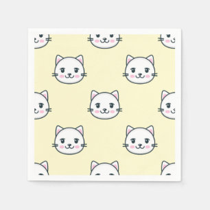 Cartoon cat illustration napkins