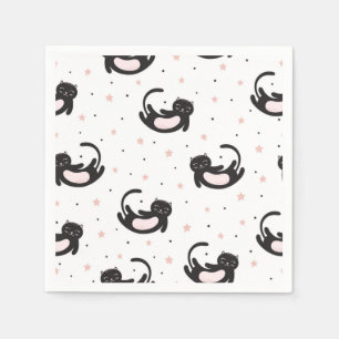 Cartoon cat illustration napkins