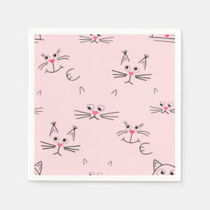 Cartoon cat illustration napkins